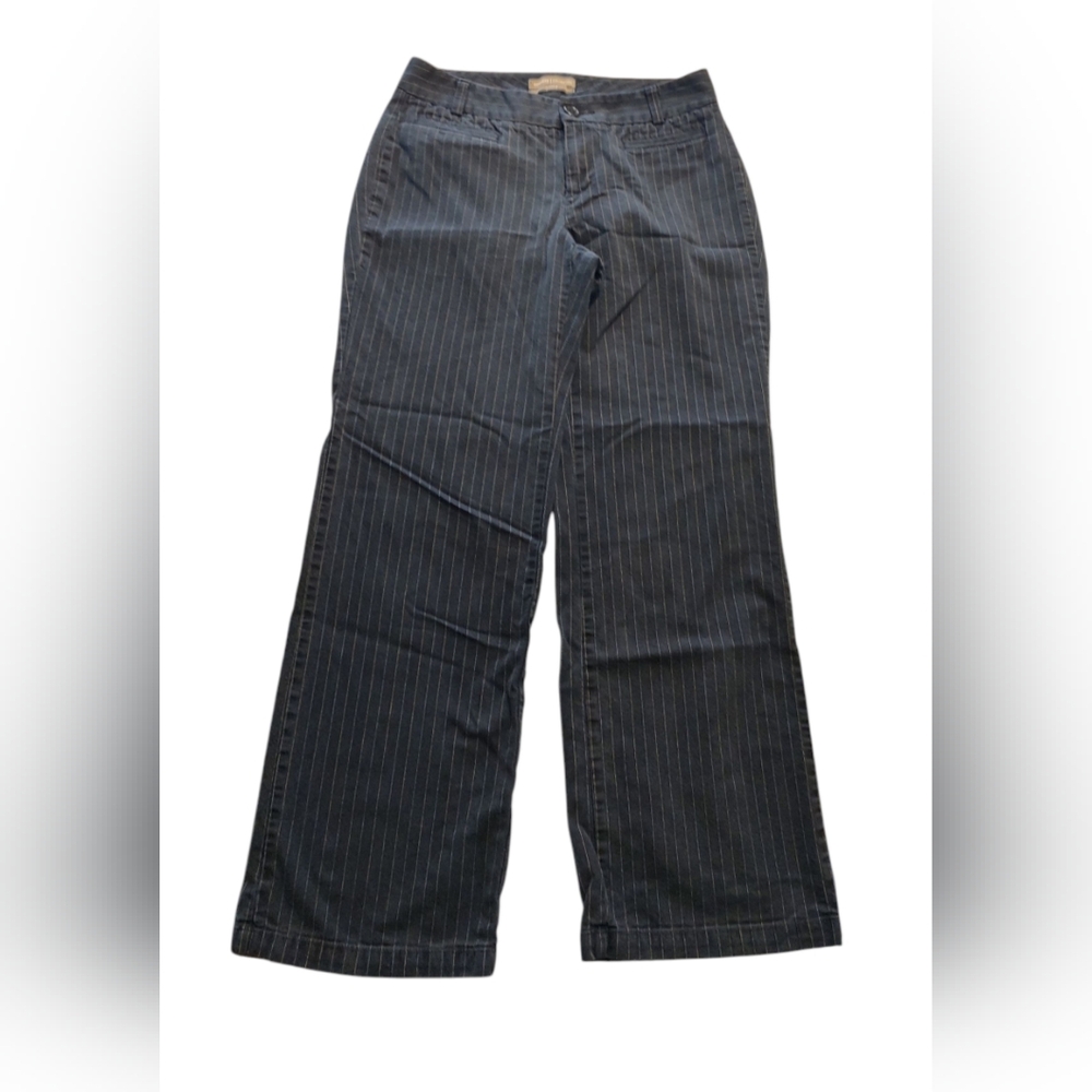 Dockers Collection Women's Size 4 Medium Favorite Fit Dark Blue Striped Pants